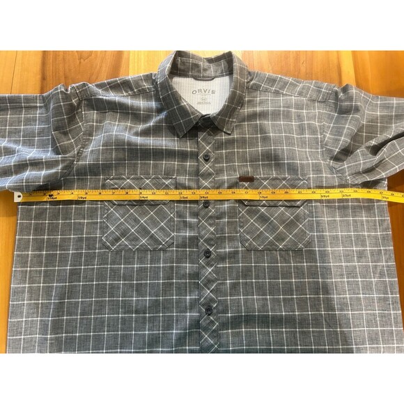Orvis Men’s Short Sleeve Shirt. Button Down. Grey Plaid. XXL - Picture 6 of 8